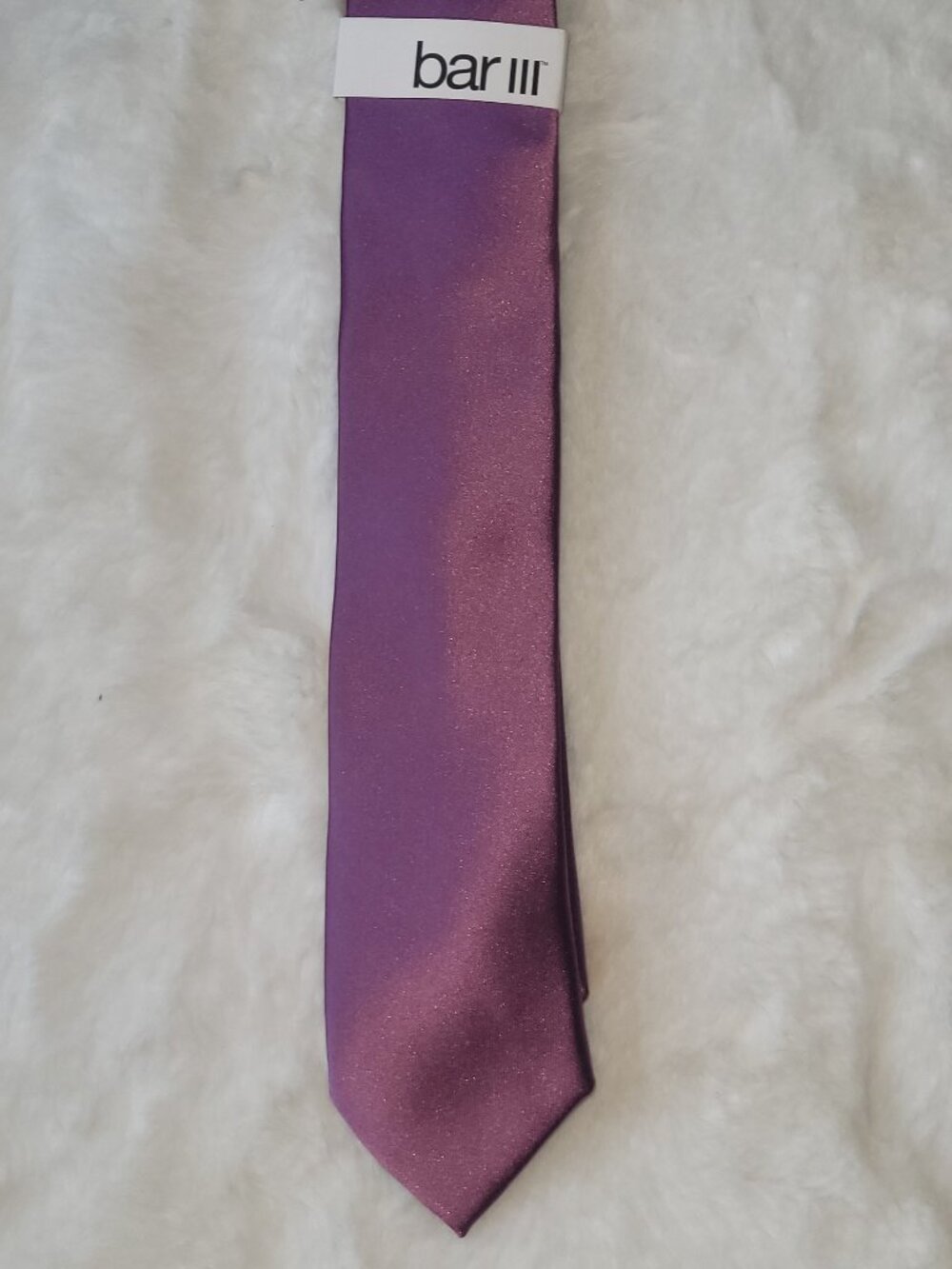 Bar III Mens Logan Solid Skinny Tie Purple OS